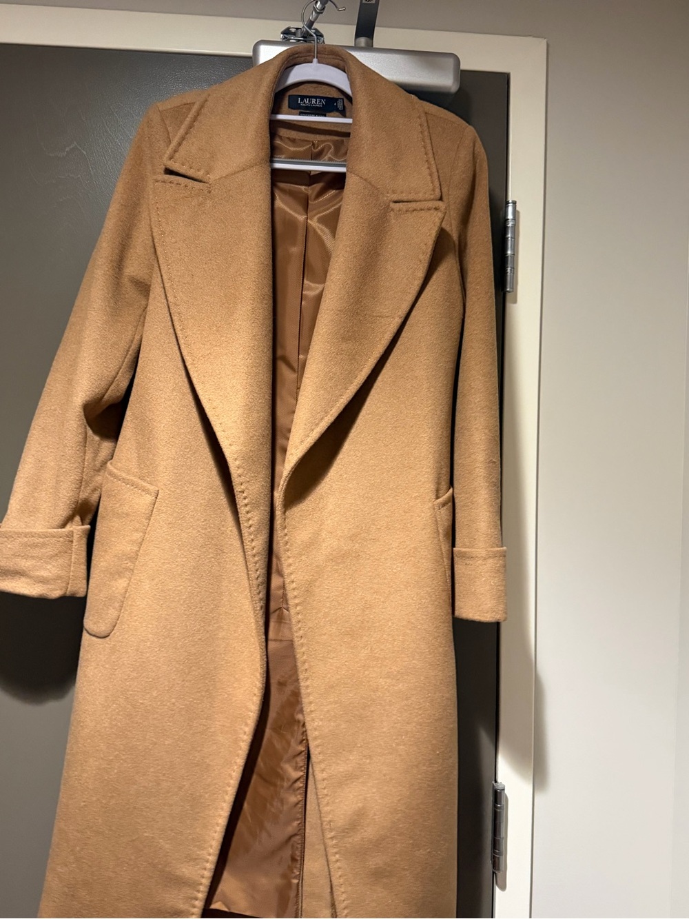 Lauren Ralph Lauren Camel Wool-Blend Trench Coat